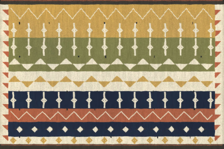 Kilim No. 002 — Indigo Bands
