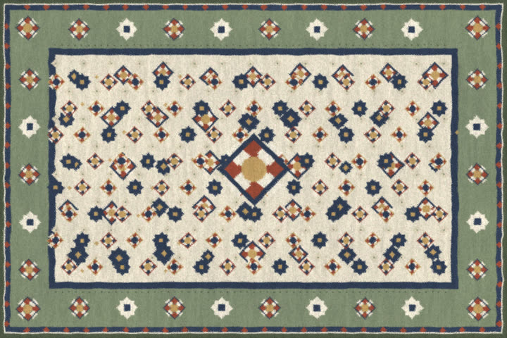 Oushak No. 004 — Ivory Lattice